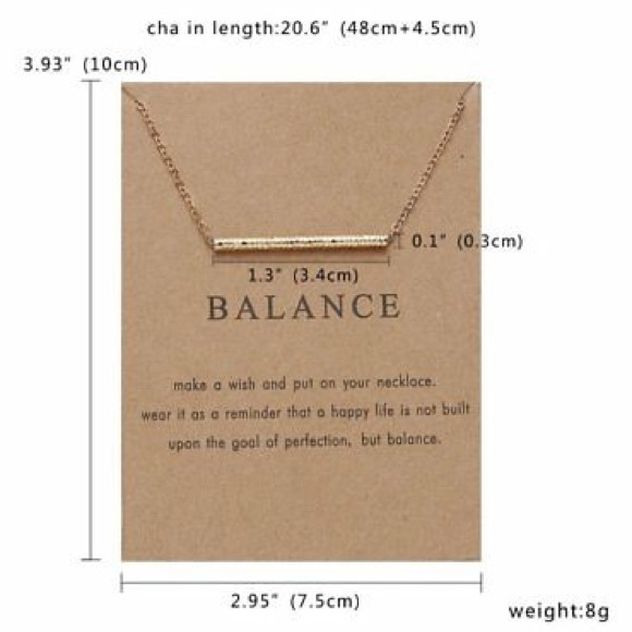 Balance Bar Necklace With Card - Picture 2 of 3